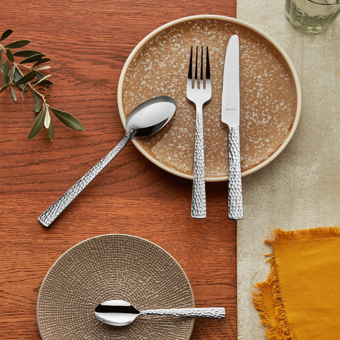 Set Posate Amefa Eclat Nature 24 Pezzi - Acciaio Inox, Manico Effetto Legno Scuro - Foto 12