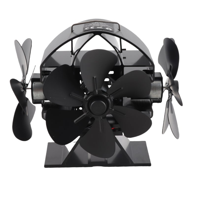 Domowy piec opalany drewnem z aluminiowym wentylatorem o trzech głowicach i osiemnastu łopatkach, wyposażony w dyszę obracającą się o 270 stopni