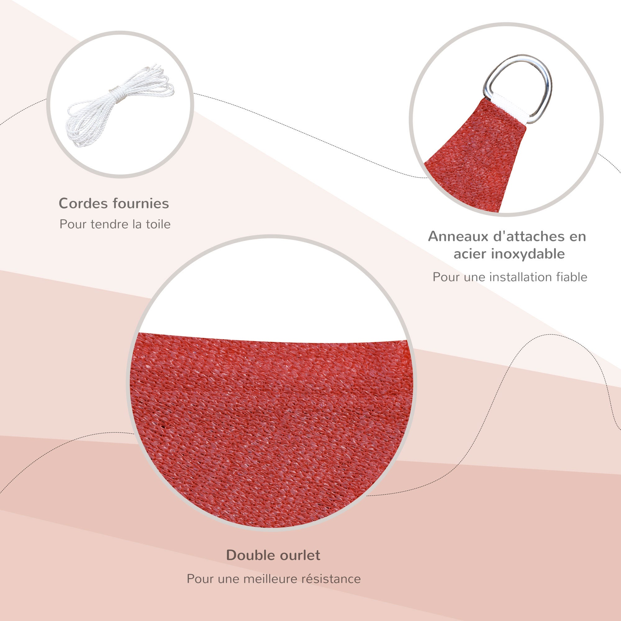 voile d'ombrage Plastique Outsunny - 5