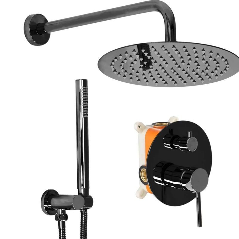 Zestaw natryskowy podtynkowy REA Lungo CZARNY METALICZNY + BOX