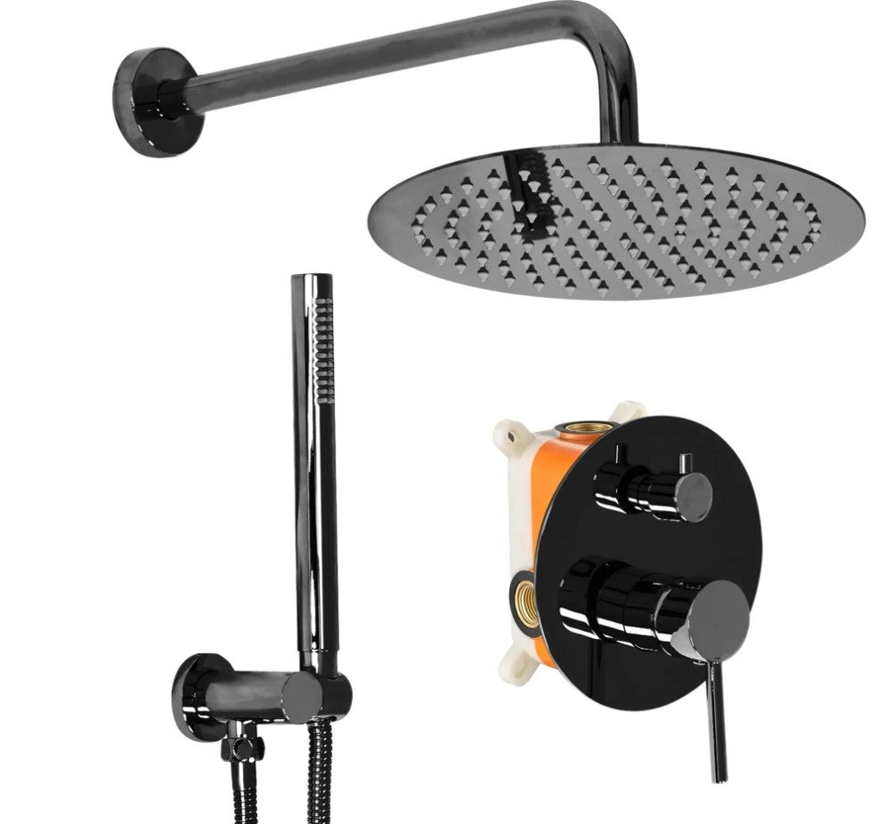 Zestaw natryskowy podtynkowy REA Lungo CZARNY METALICZNY + BOX