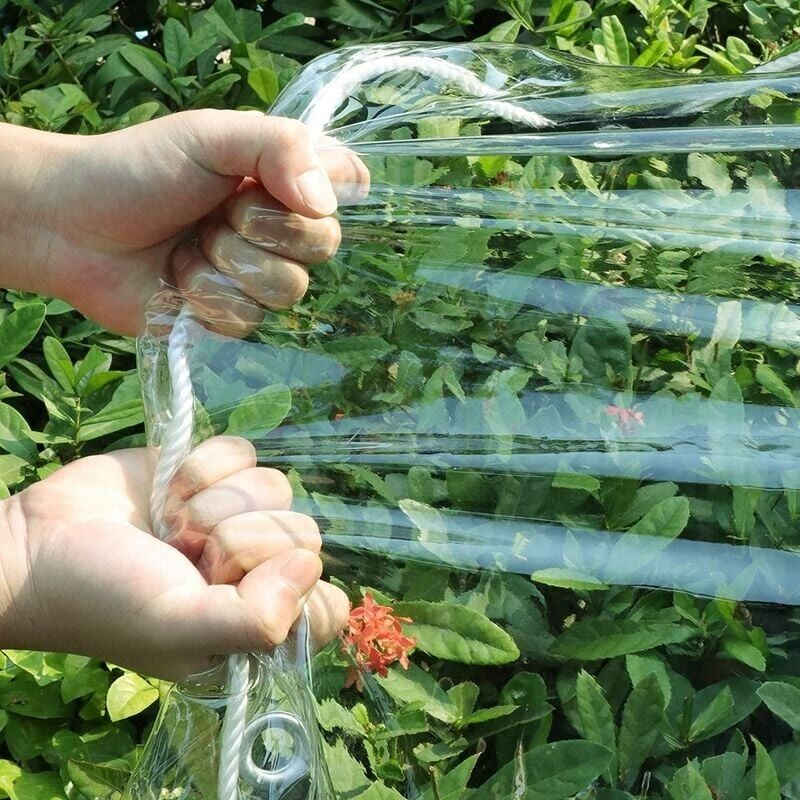 Bâche Imperméable Transparente, Indéchirable Anti- Pluie Étanche Couverture, Housse De Protection Pour Terrasse Jardin Epaisseur 0.5mm 2m×2m - 3