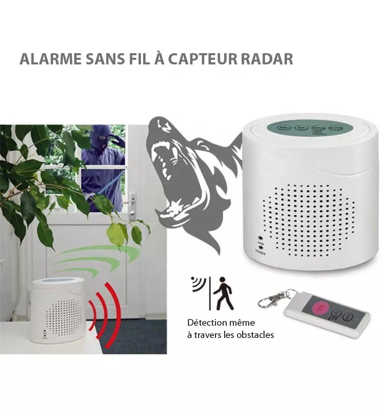 Chien de garde électrique Aboyeur Sans Fil capteur Radar Télécommande Alarme de Sécurité à domicile 360 degrés Chien qui aboie - 3