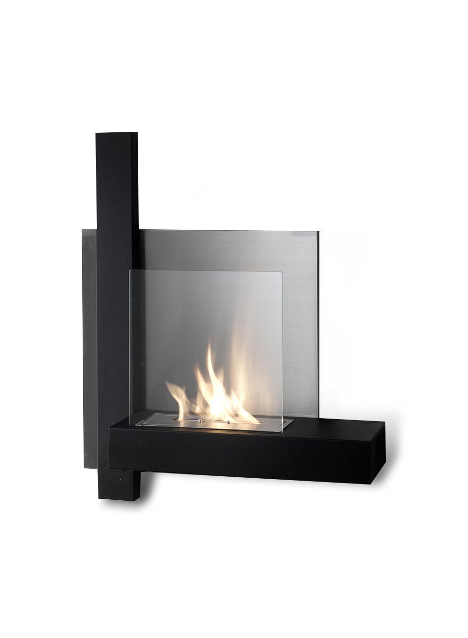 Chassis - Czarny metalowy biokominek ścienny