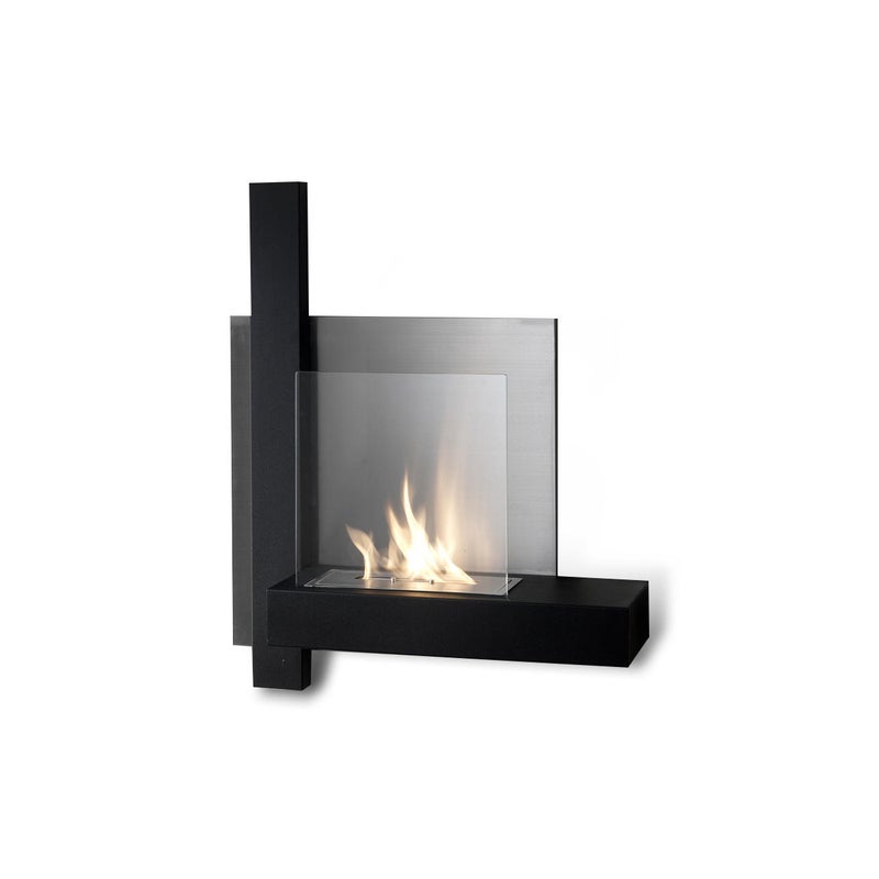 Chassis - Czarny metalowy biokominek ścienny