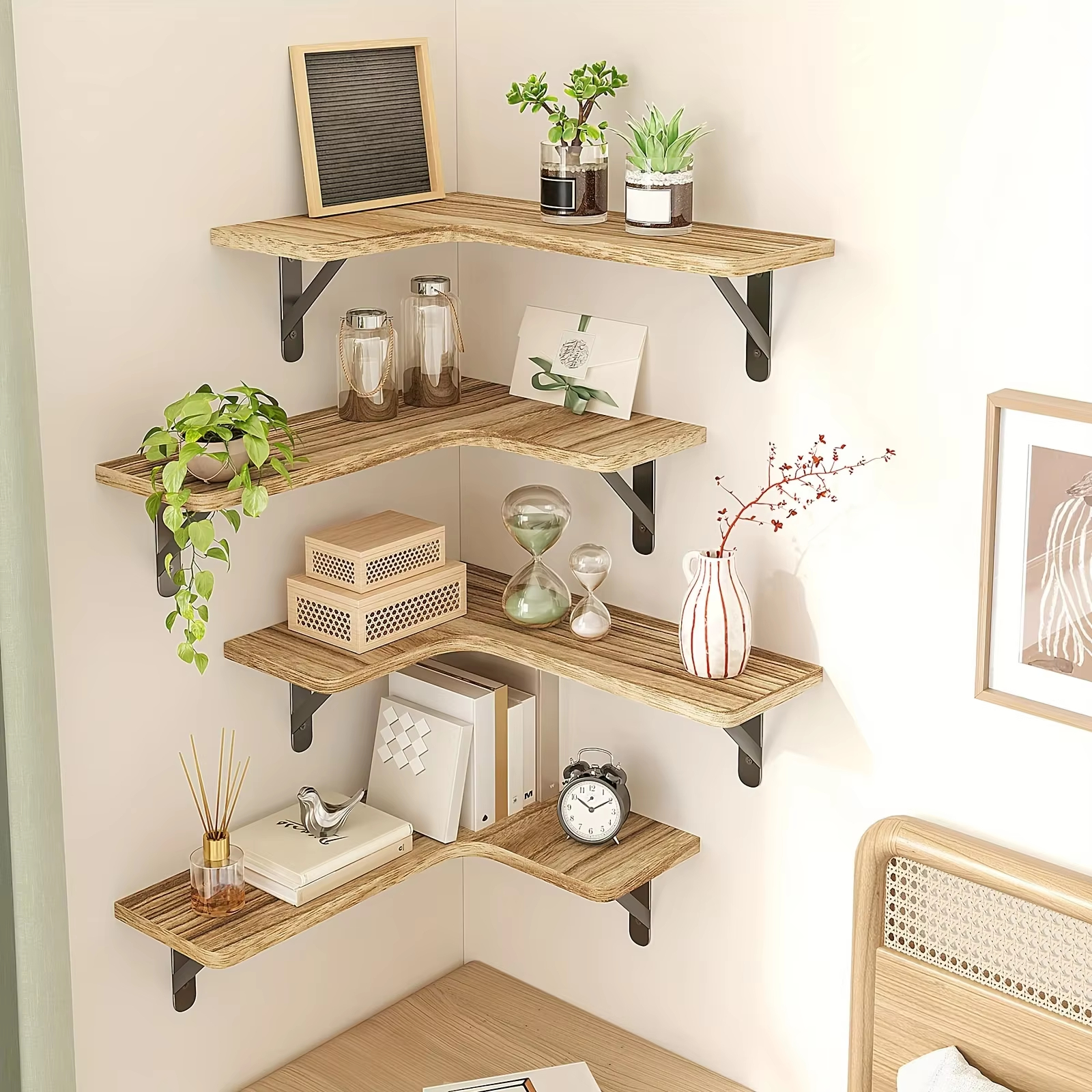 ZAEWRY scaffalatura a cinque ripiani da parete, pannello sospeso a parete, scaffalatura per bagno, cucina, camera da letto - 6