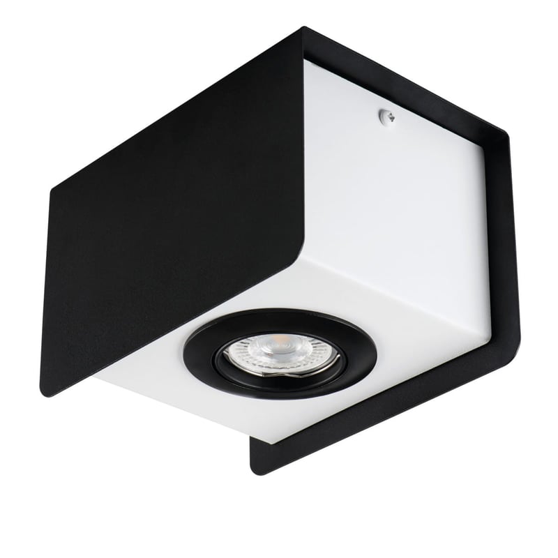 Reflektor sufitowy spot natynkowy Torim prostokątny czarno-biały 1xGU10x35W wym: 17 x 12 cm aluminium Kanlux