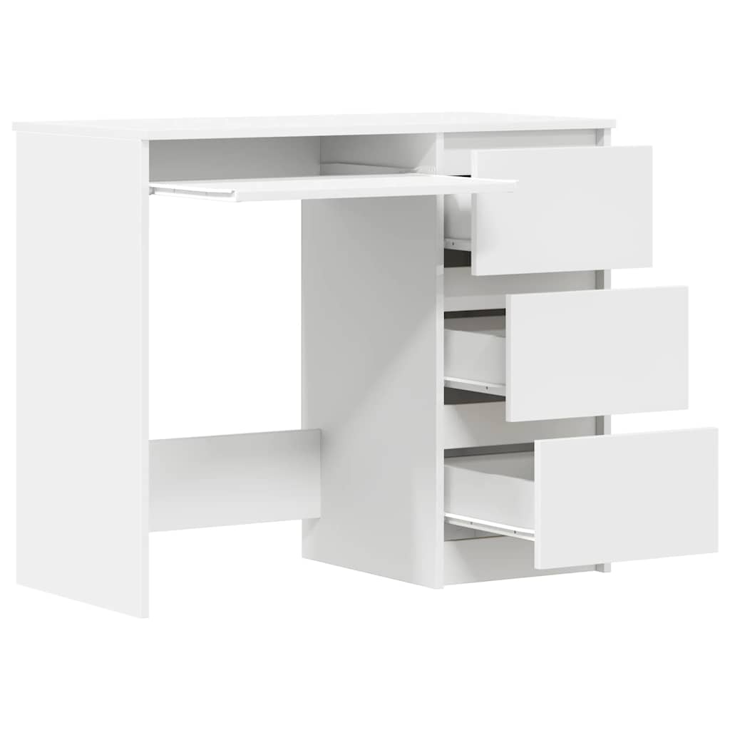 vidaXL Bureau Blanc 90x45x76 cm Bois d’ingénierie - 5