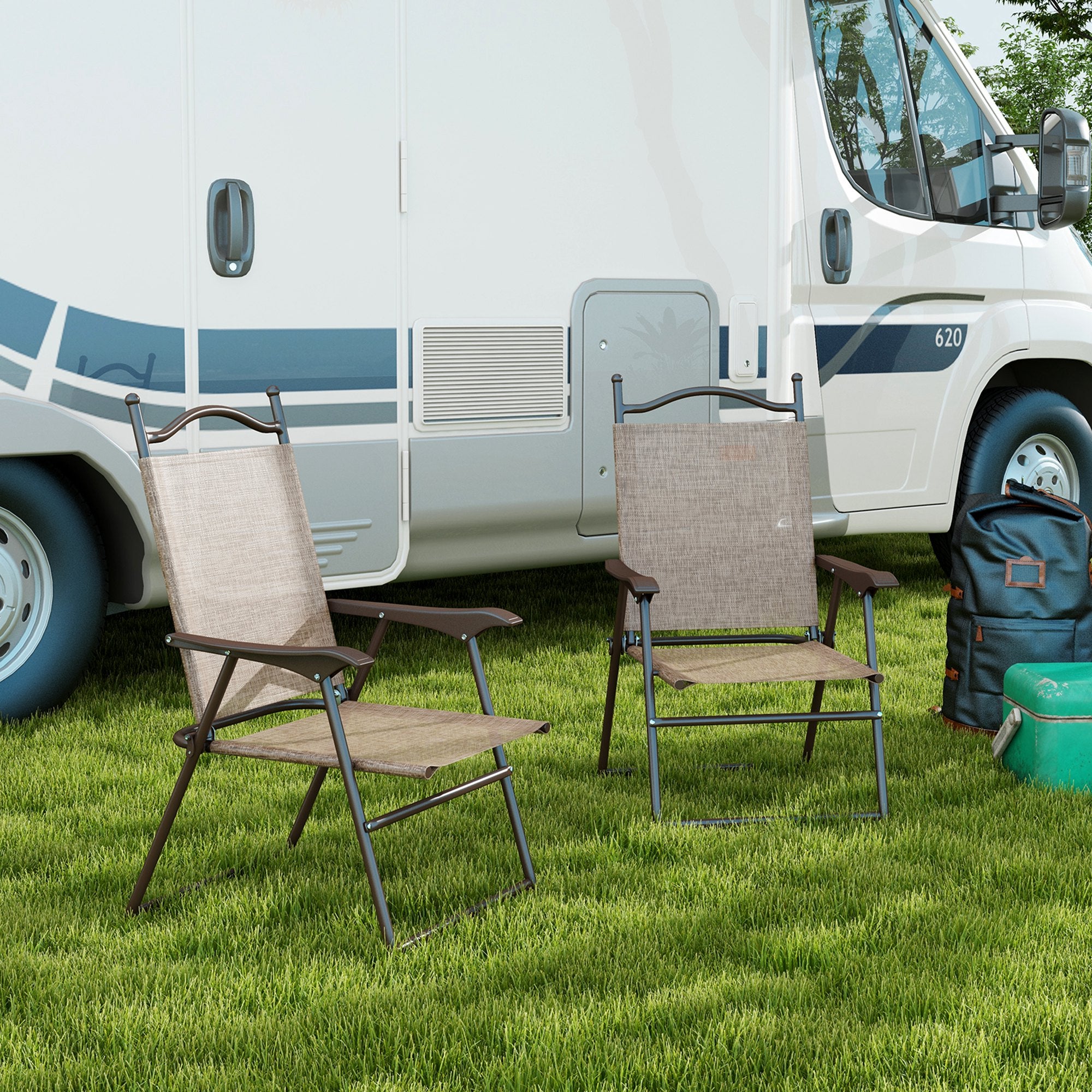 Sedie Pieghevoli Con Braccioli Da Esterno Outsunny Set Sedie