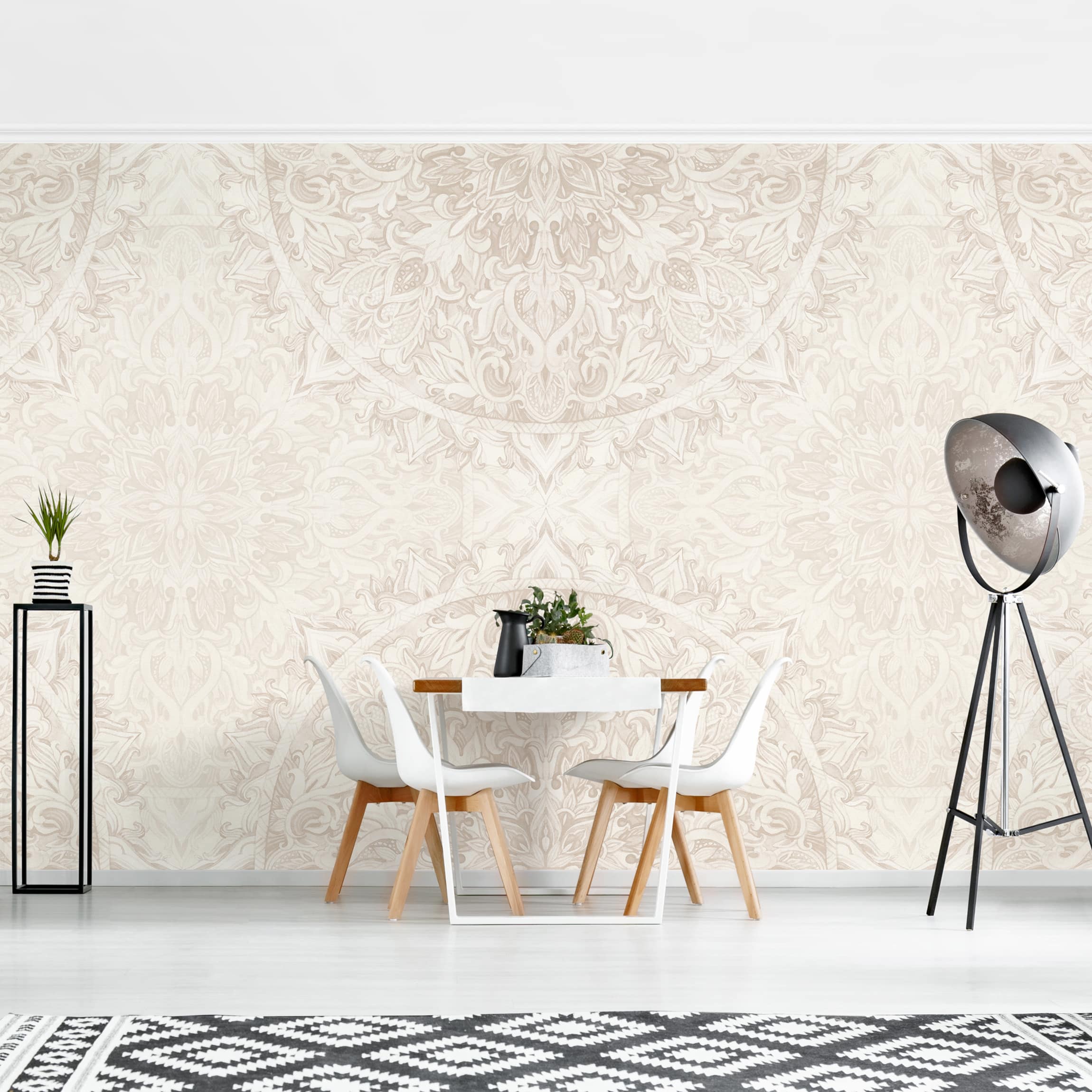 Papel pintado estampado acuarela arte motivos zen mandala 217 - salón dormitorio cocina pasillo - tnt 336 x 225 cm premium