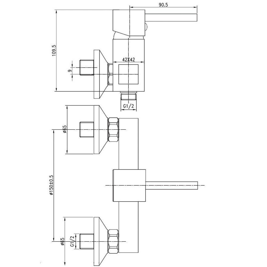 Mitigeur douche Kuro mural - GARIS - R01-32035KR - 2