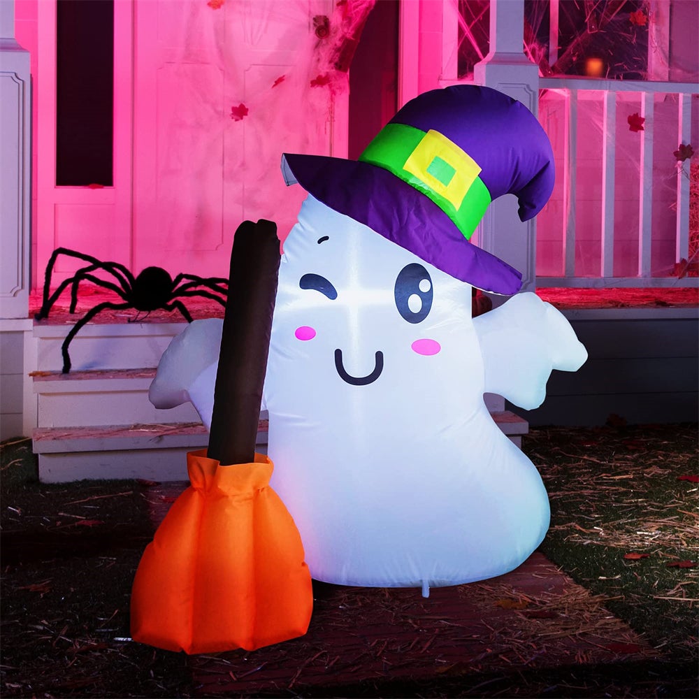 Nadmuchiwana dekoracja na Halloween z świecącą zabawką magika LED, wtyczka UE, idealna do dekoracji wnętrz, na podwórko, do ogrodu i na imprezy