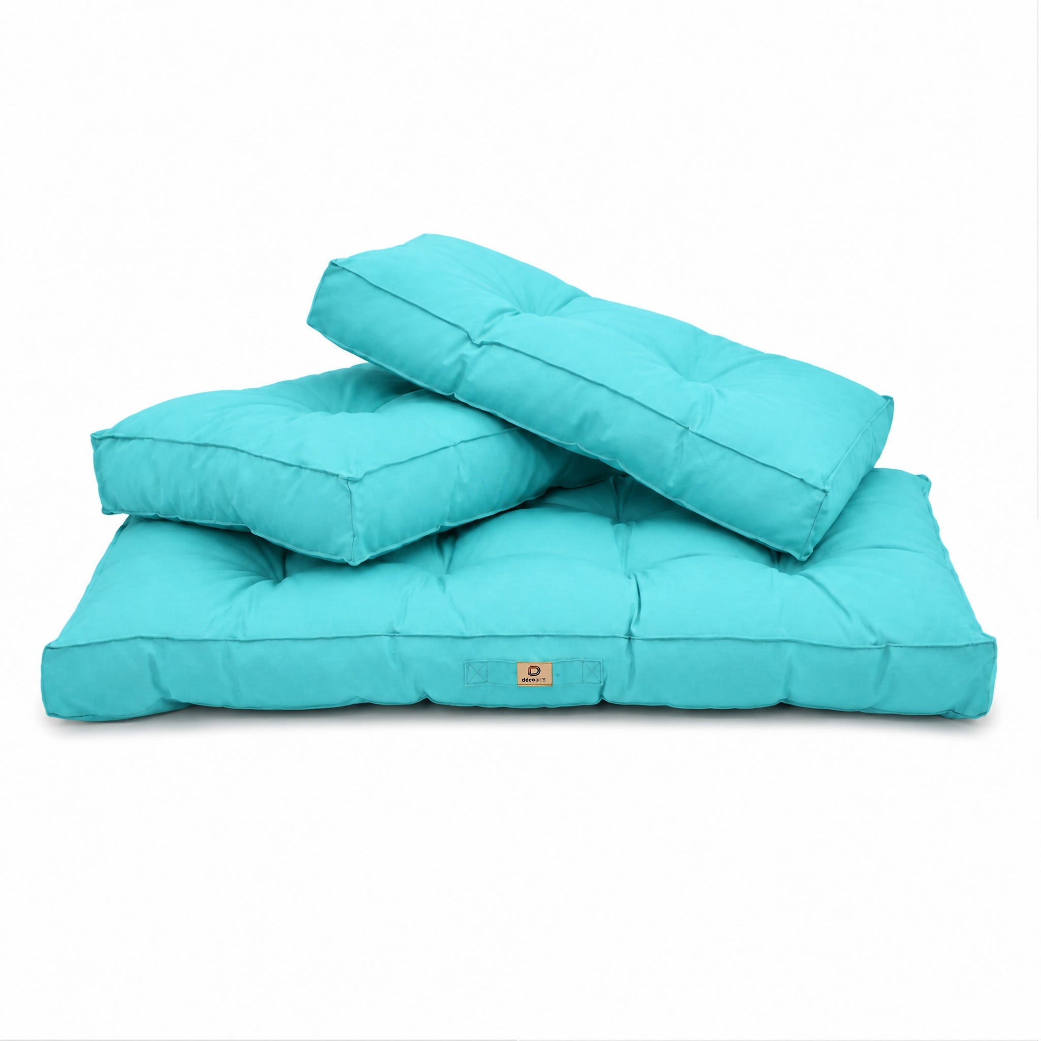 Coussins pour salon de jardin capitonné 100x50cm Bleu caraibes - 3