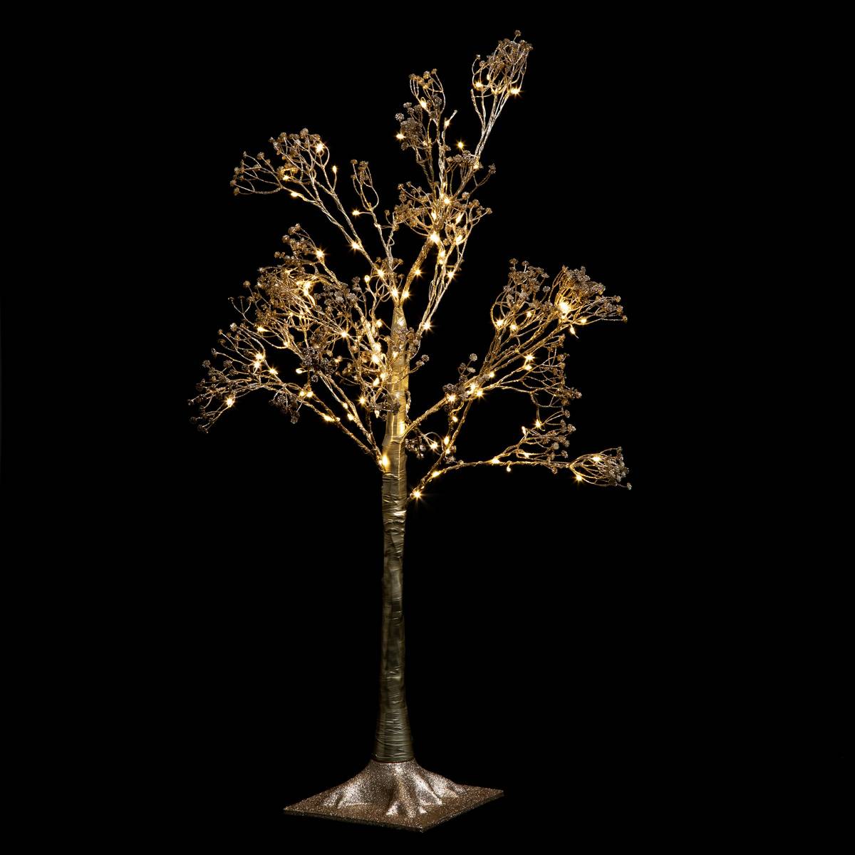 Árbol luminoso dorado de interior H90cm 114 LED + transformador - 3