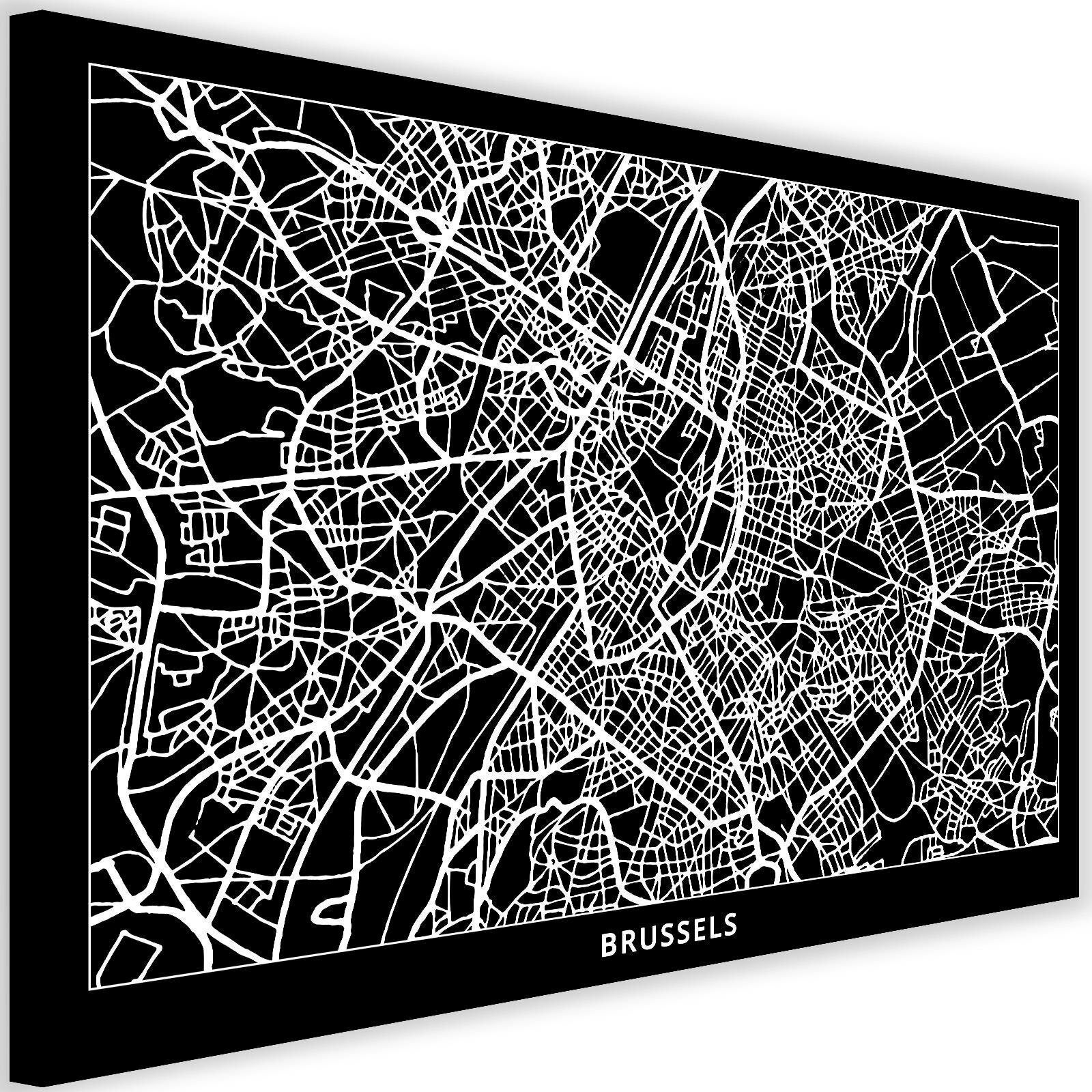 Obraz na płótnie, Bruksela - plan miasta 60x40