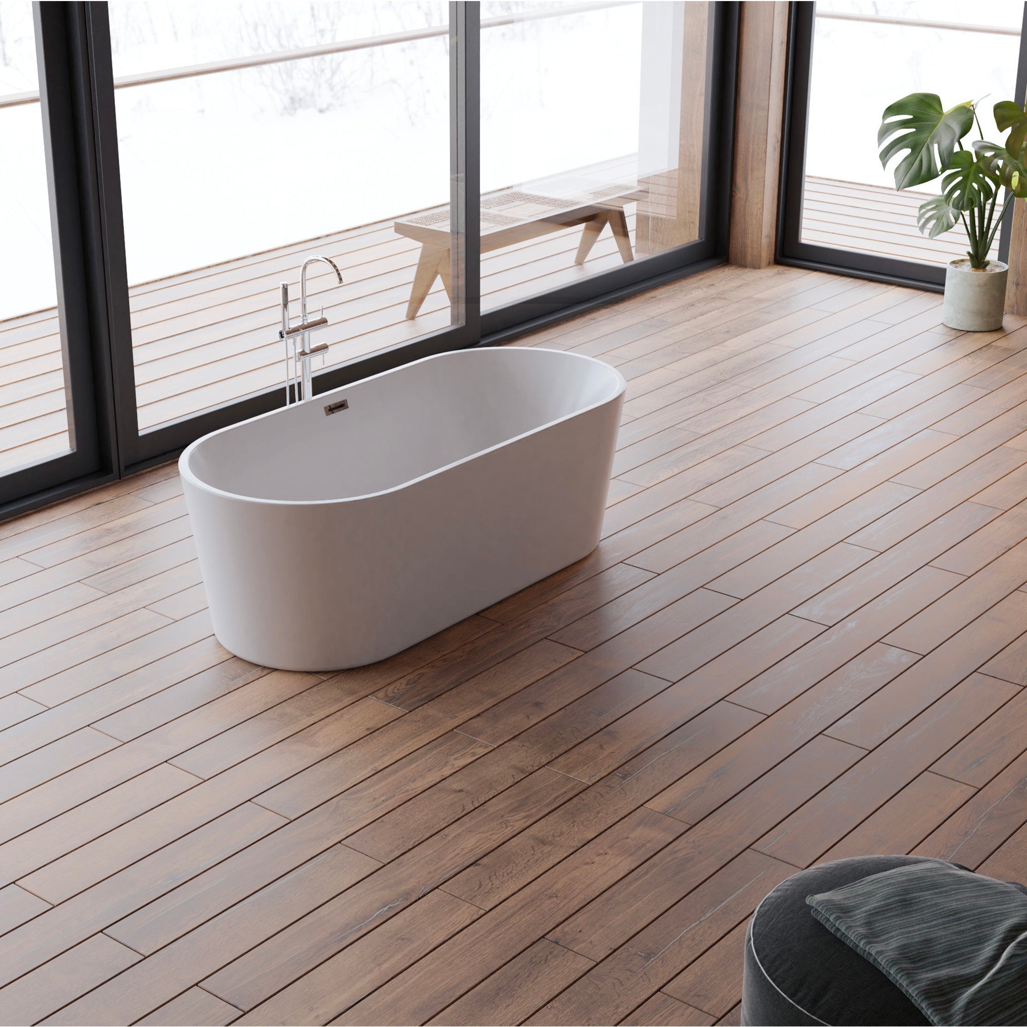 Baignoire Ilot Jade 170 blanche 170 x80 x58 cm, by SPALINA - 7