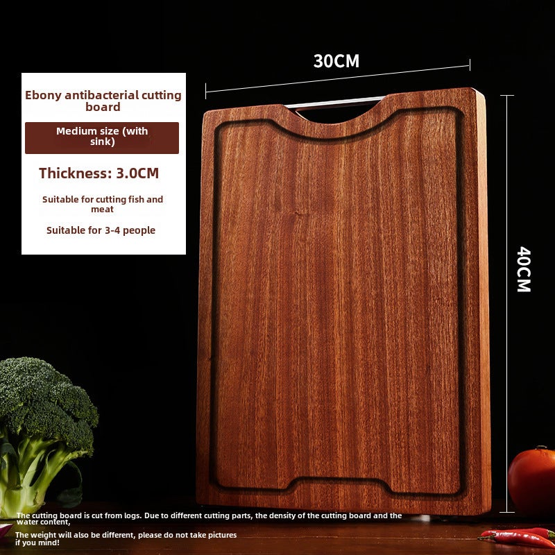 Leroy Merlin Tabla De Cortar De Ébano Maciza, Doble Cara, Antibacteriana, Resistente Al Moho, Mediana, Para Cocina Doméstica, Sándalo Negro 