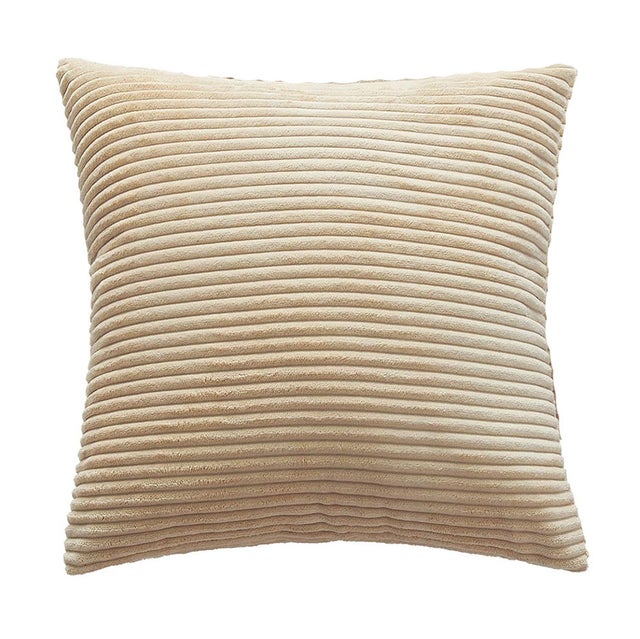 Taie d'oreiller en velours côtelé, taie d'oreiller décorative pour salon, housse de coussin de canapé, beige