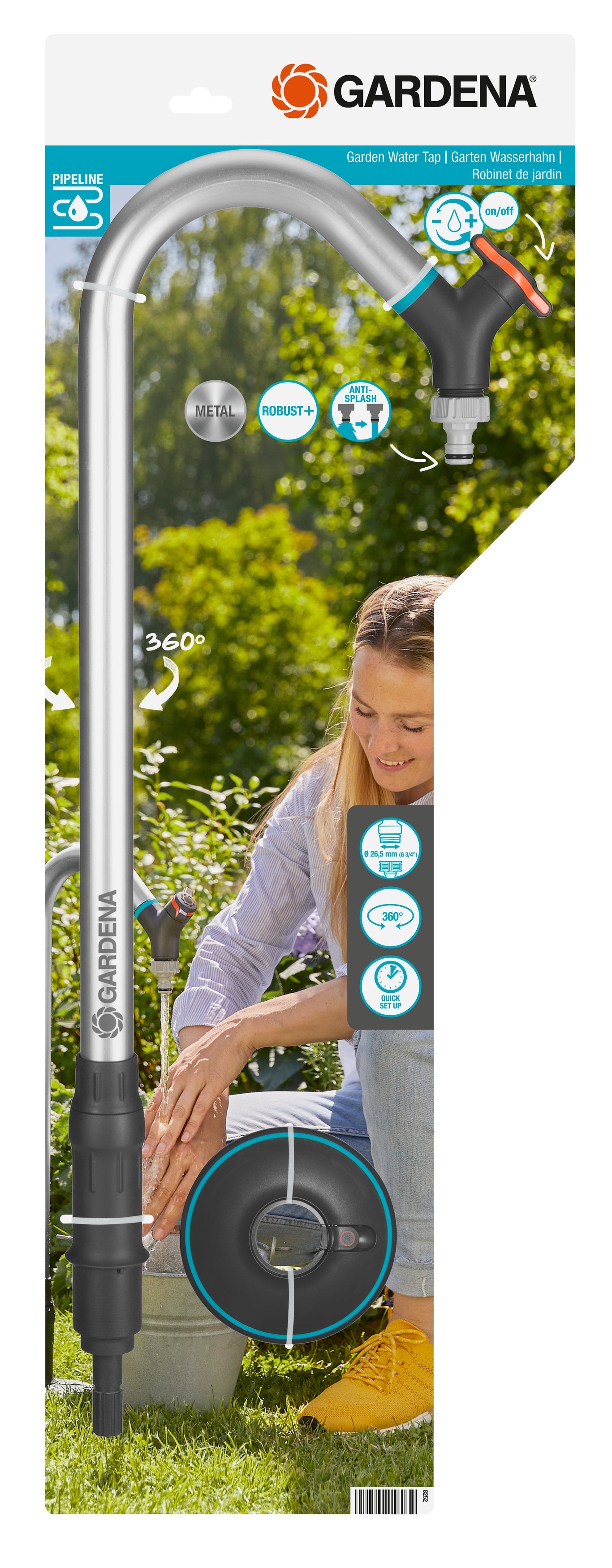 Pistolet do podlewania Gardena 8252-20 obrotowy 360° aluminium i plastik - 3