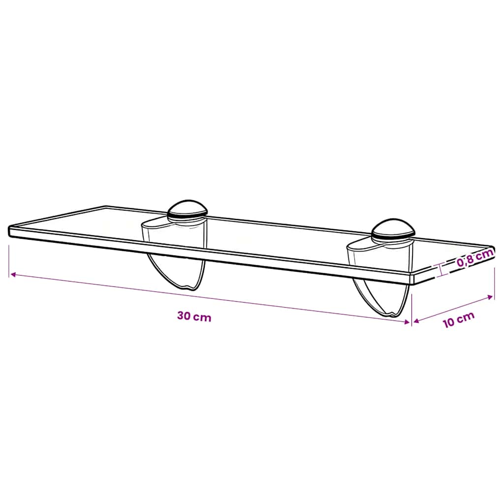 Mensola Galleggiante in Vetro 30x10 cm 8 mm vidaXL - 3