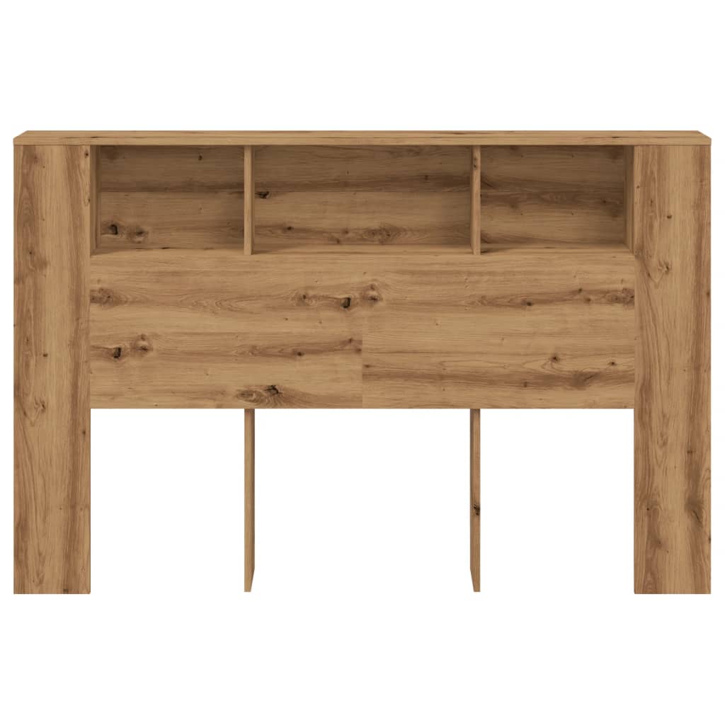 Meuble tête de lit artisanal en chêne 160x18,5x103,5 cm - COMFORTXL - 4