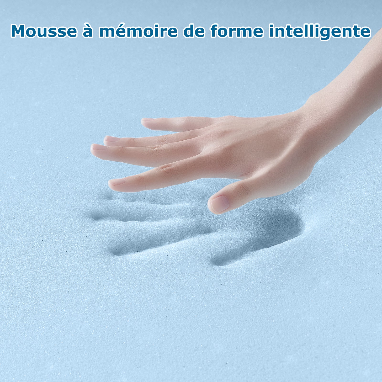Surmatelas 140x200 cm INRE, Epaisseur 8cm, Mousse à mémoire de forme, haute densité, avec housse hypoallergénique lavable - 4