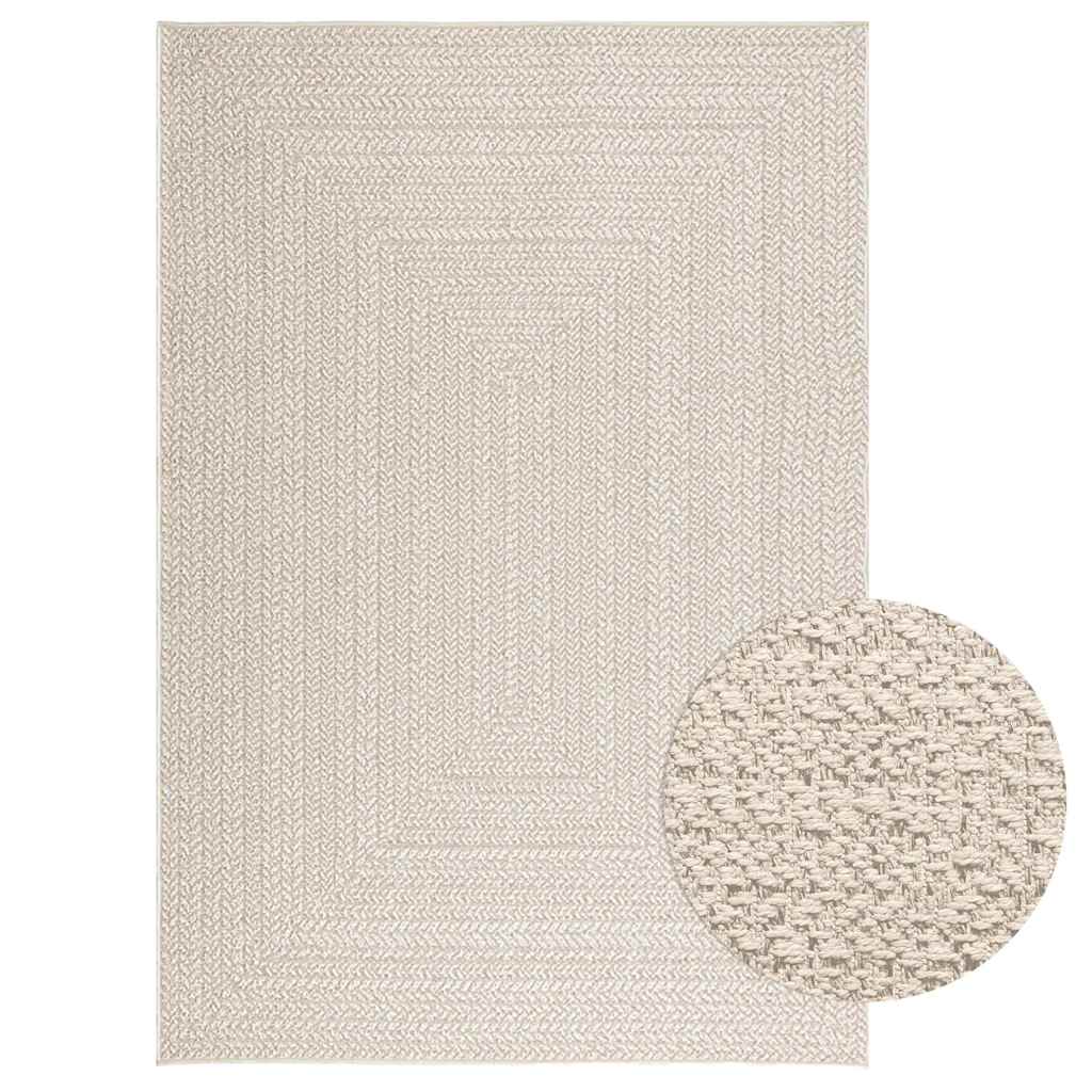Vidaxl alfombra zizur apariencia yute interior exterior crema