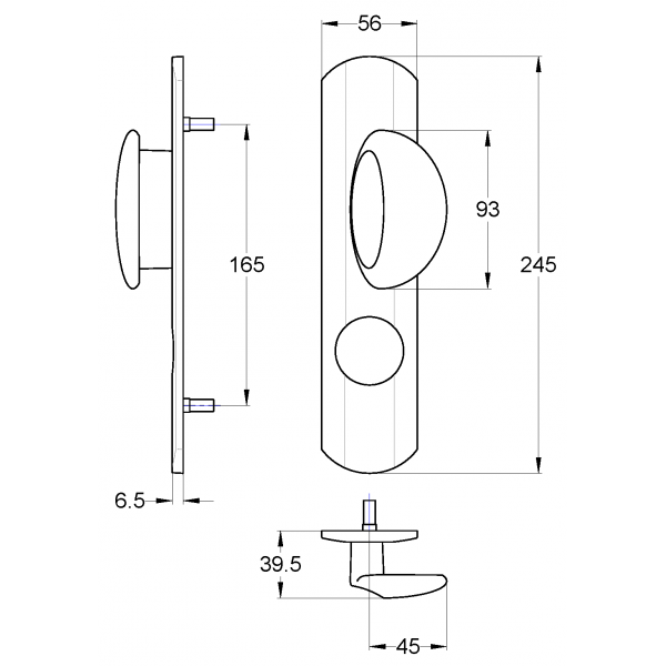 Demi ensemble extérieur tirage Muze chromé velours pour serrure Protective A2P - 2