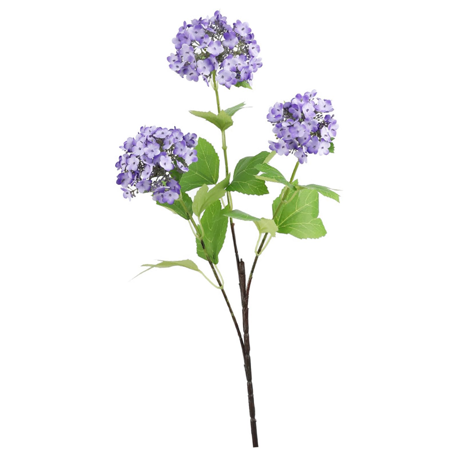Hortensia artificiel réaliste, 3 têtes de fleurs, fleur de Simulation décorative pour la maison, le mariage et le bureau (violet) - 5