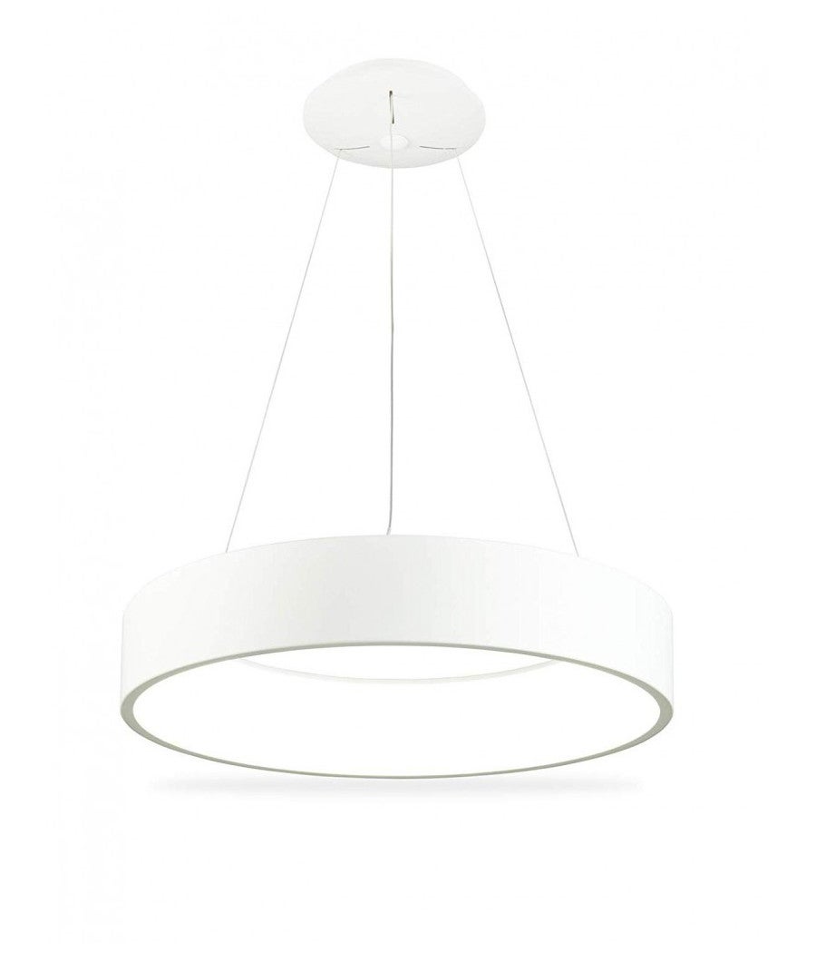 Trade Shop - Lampadario Lampada Anello Argento 45cm Luce Led Soffitto Sospensione Pendente - - 2