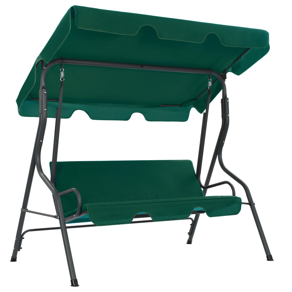 vidaXL Baloiço de jardim 170x110x153 cm tecido verde - 8
