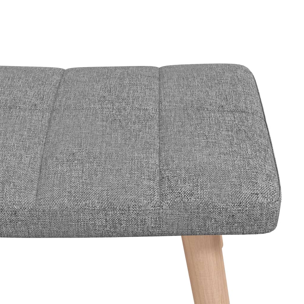 Chaise à bascule | Fauteuil à bascule | Fauteuil de relaxation avec tabouret Gris clair Tissu597156 - 6