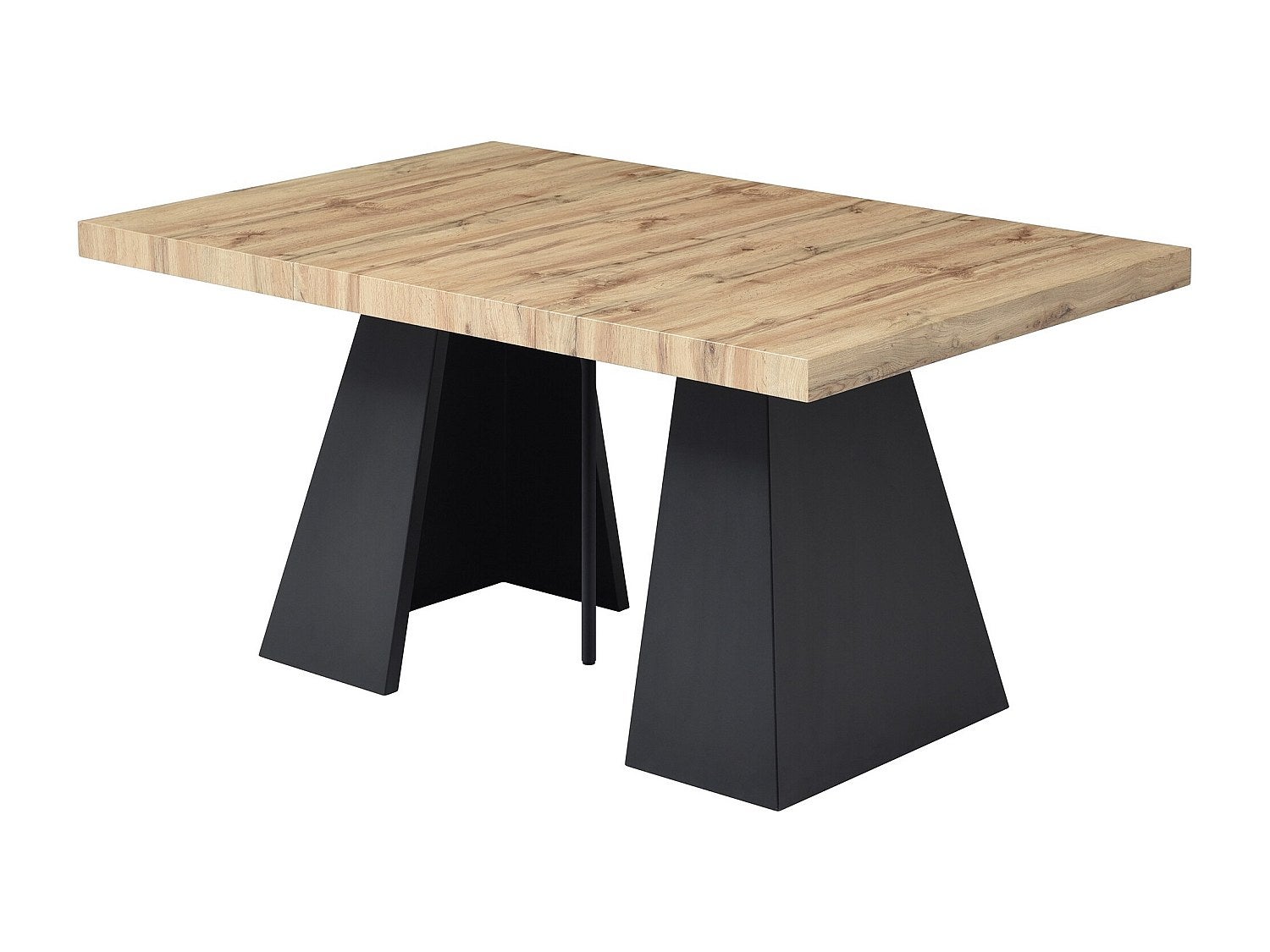 Tavolo da pranzo allungabile da 4 a 10 persone in MDF e Metallo Naturale e Nero - EMELIA - 8