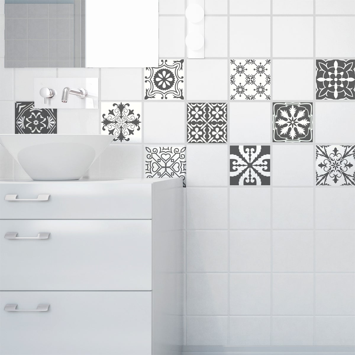 15 adesivi piastrelle di cemento Napoli - Sticker adesivo - adesivi murali - 15stickers15x15cm - 3