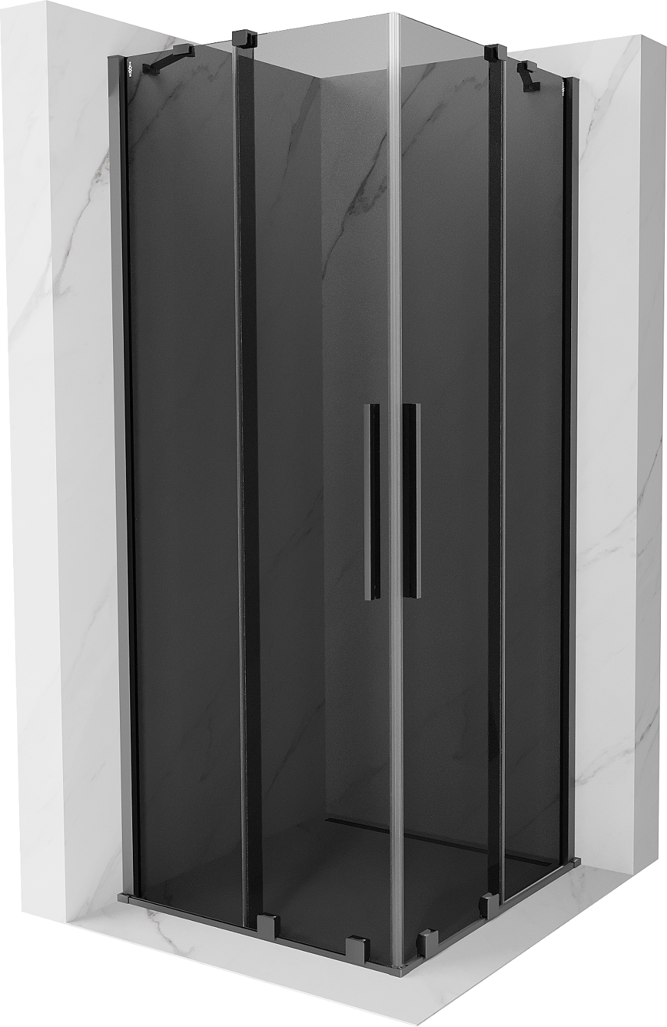 Mexen Velar Duo kabina prysznicowa rozsuwana 80 x 80 cm, grafit, gun metal - 871-080-080-42-95