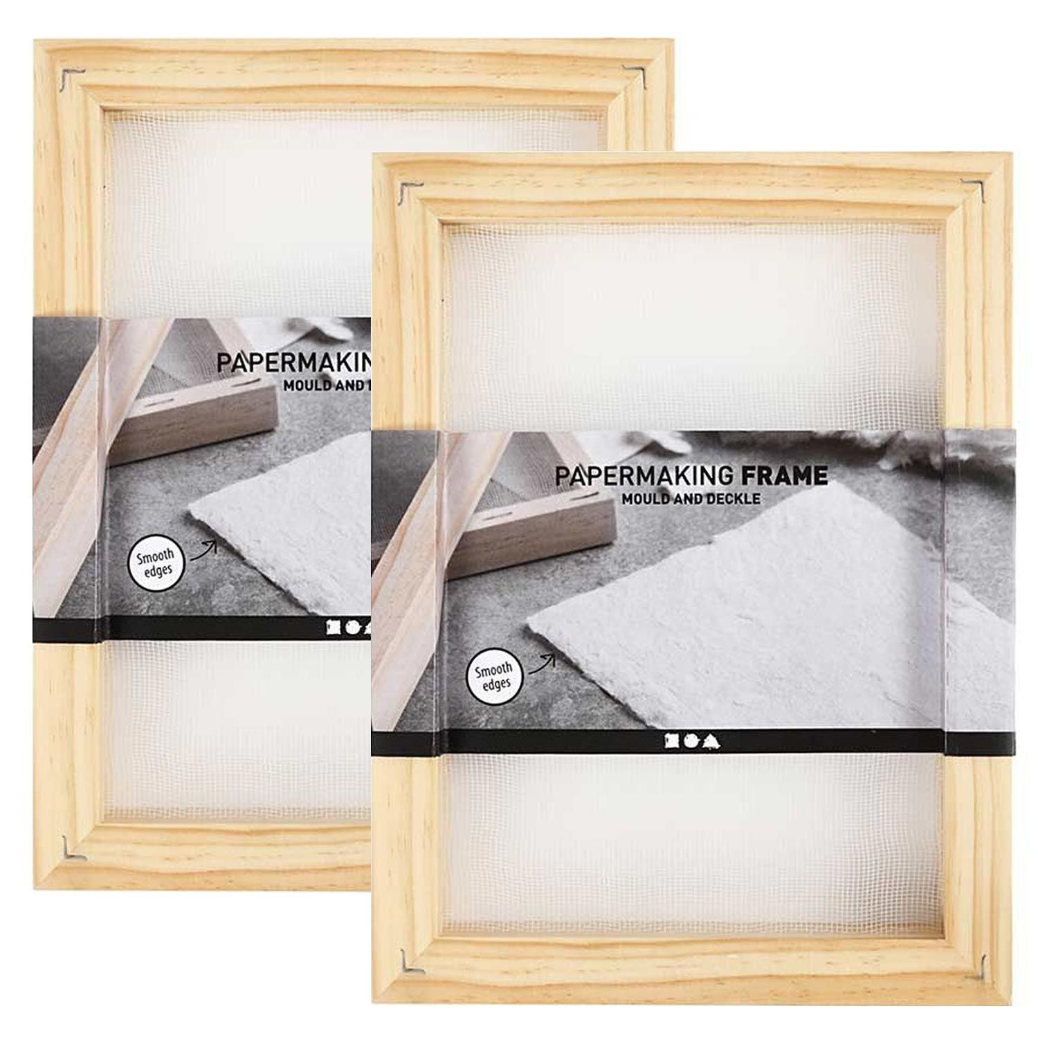 3 Cadres En Bois Pour Fabrication De Papier – Tailles 12,5x18 Cm, 19x25 Cm, 25x34 Cm – Avec Grille Fine – DIY Artisanal