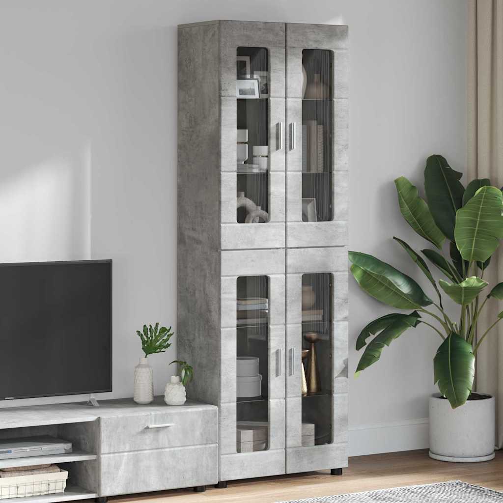 Armoire Haut de rangement - Armoire De Chambre avec étagère Gris béton 60 x 35 x 182 cm - 2