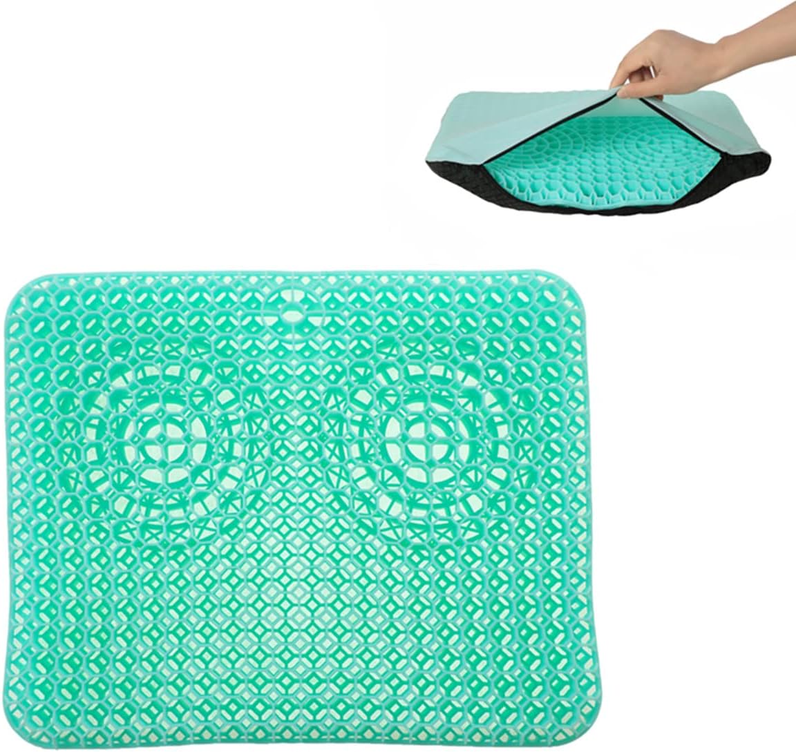 Coussin De Selle Moto Coussin De Siège Moto En Gel KIMISS - Maille Respirante, Refroidissement Air, Absorption Chocs (37x35 Cm) Coussin Moto Anti-chaleur 37x35