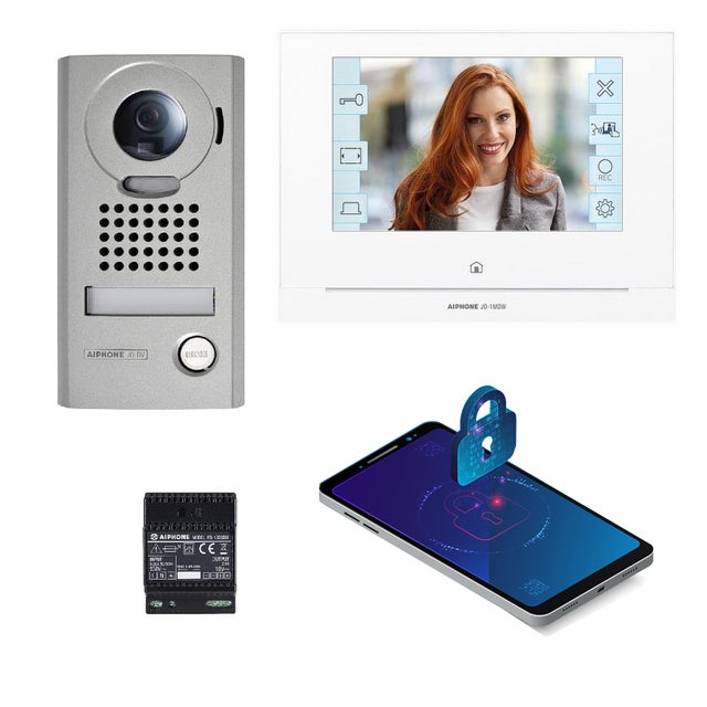 Aiphone - Kit visiophone complet platine saillie avec écran 7' Wi-Fi intégré - JOS1VW