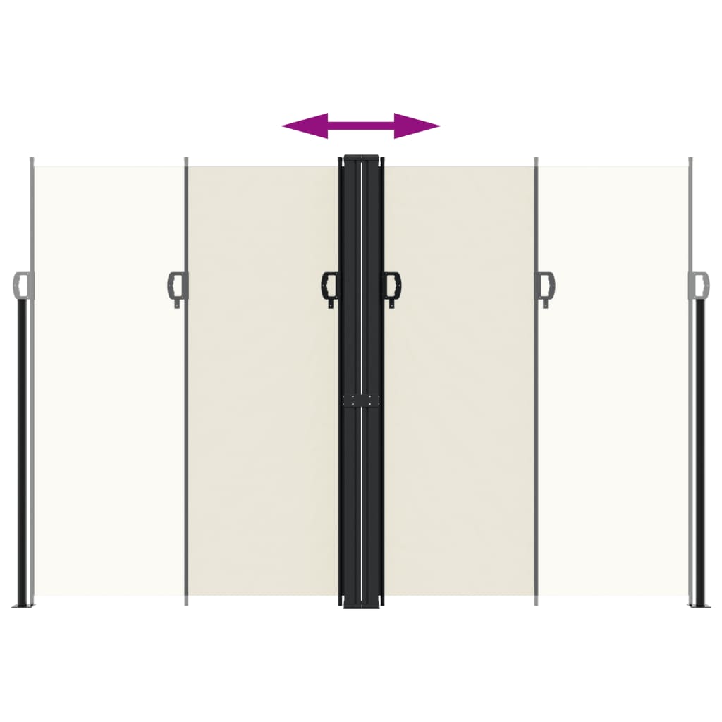 Toldo lateral | Toldo exterior | Toldo parasol retráctil crema 220x600 cm CFW931787 - 5