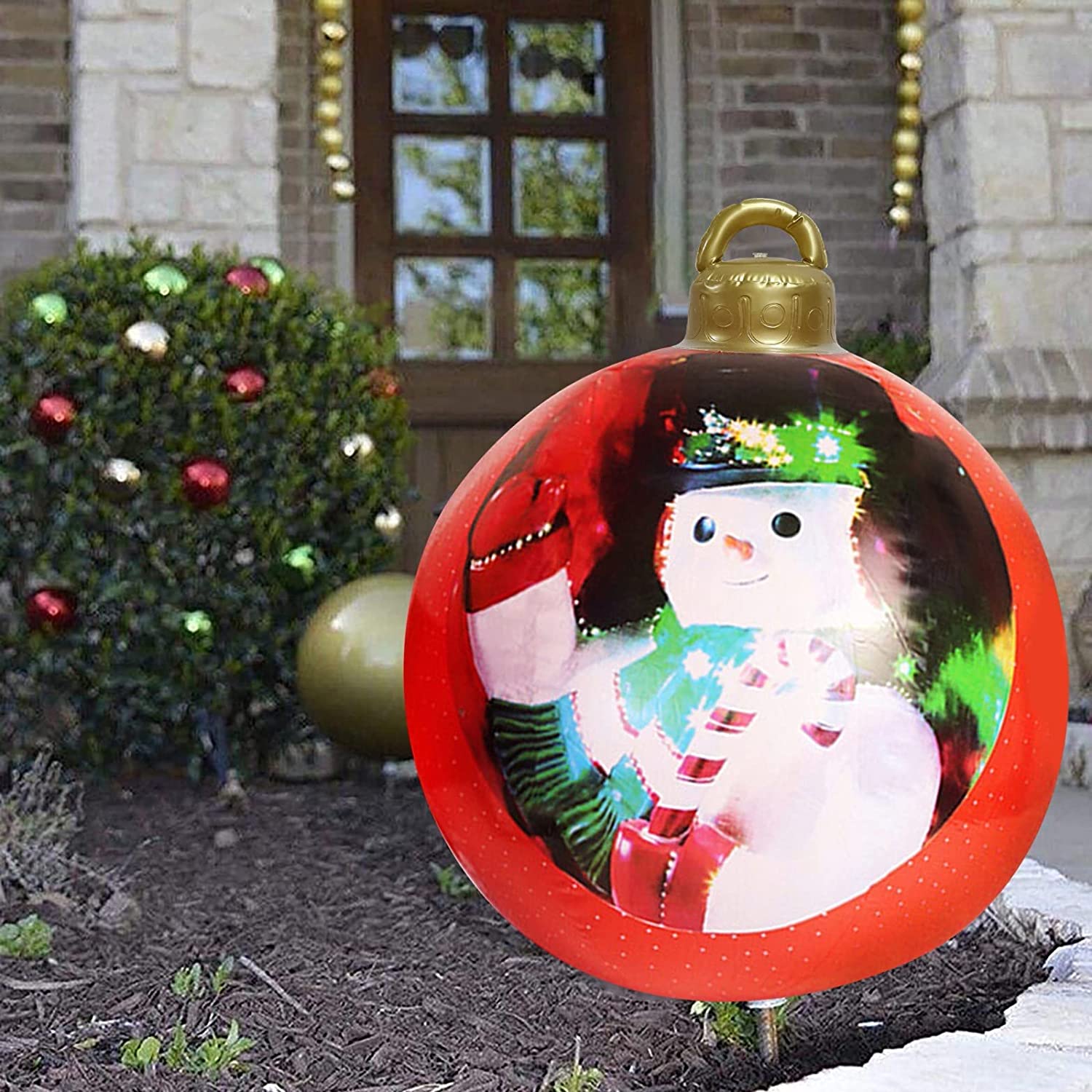 Aoriher 23,6 Pouces Boule De Noël Gonflable Géante En PVC Boule De Noël