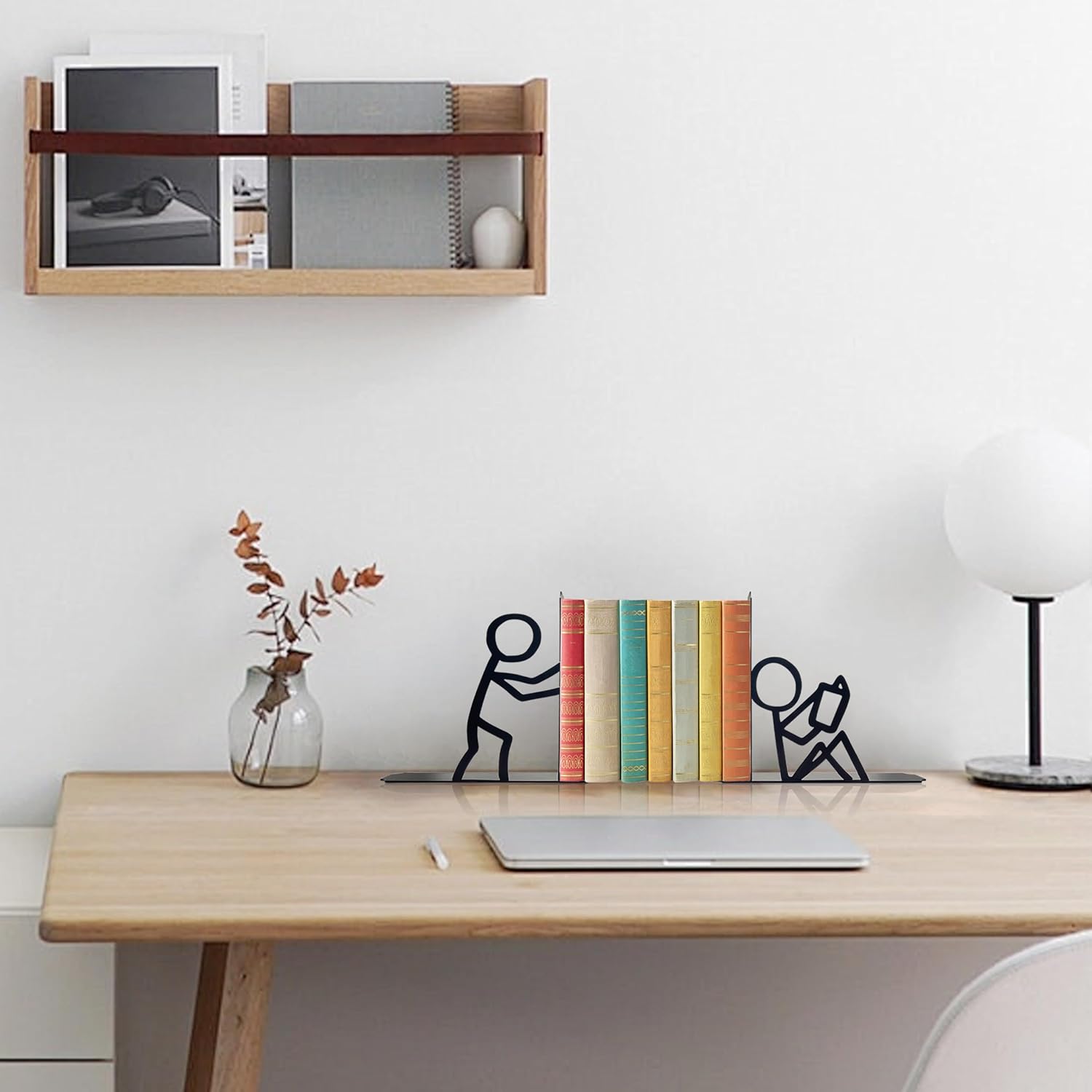 Serre-livres en métal, serre-livres décoratifs, décoration d'étagère, adaptés à la maison, au bureau et à l'école - 3