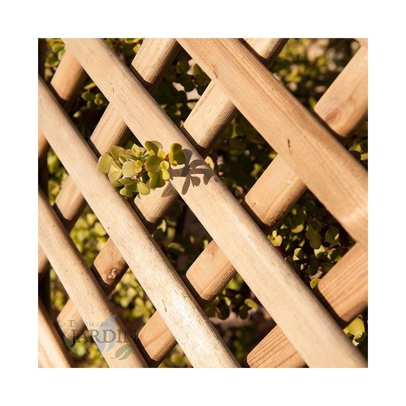 Panneau treillis en bois 45x180 cm, carrés de 4 cm. Panneau de bois décoratif, Séparation des espaces, Décoration de jardin - 2