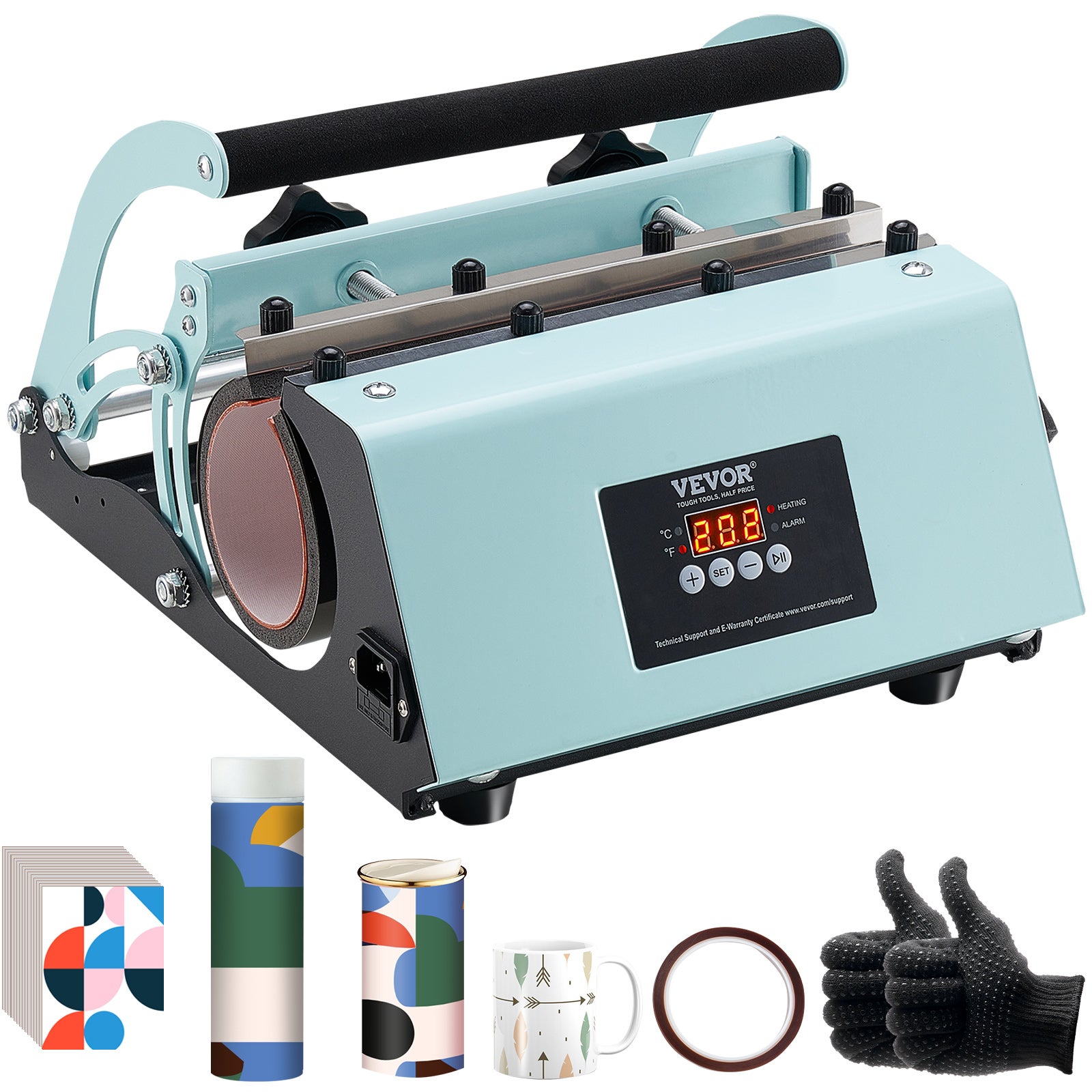 VEVOR Presse à Chaud pour Tasses 620 W Presse pour l'Impression de Tasse 33-89 cL 7,5-8,7 cm de Diamètre Machine de Sublimation 40-210 ℃ Personnalisation Facile Transférer Images sur Mug Tasse Gobelet VEVOR Presse à Chaud pour Tasses 620 W Presse pour l'Impression de Tasse 33-89 cL 7,5-8,7 cm de Diamètre Machine de Sublimation 40-210 ℃ Personnalisation Facile Transférer Images sur Mug Tasse Gobelet