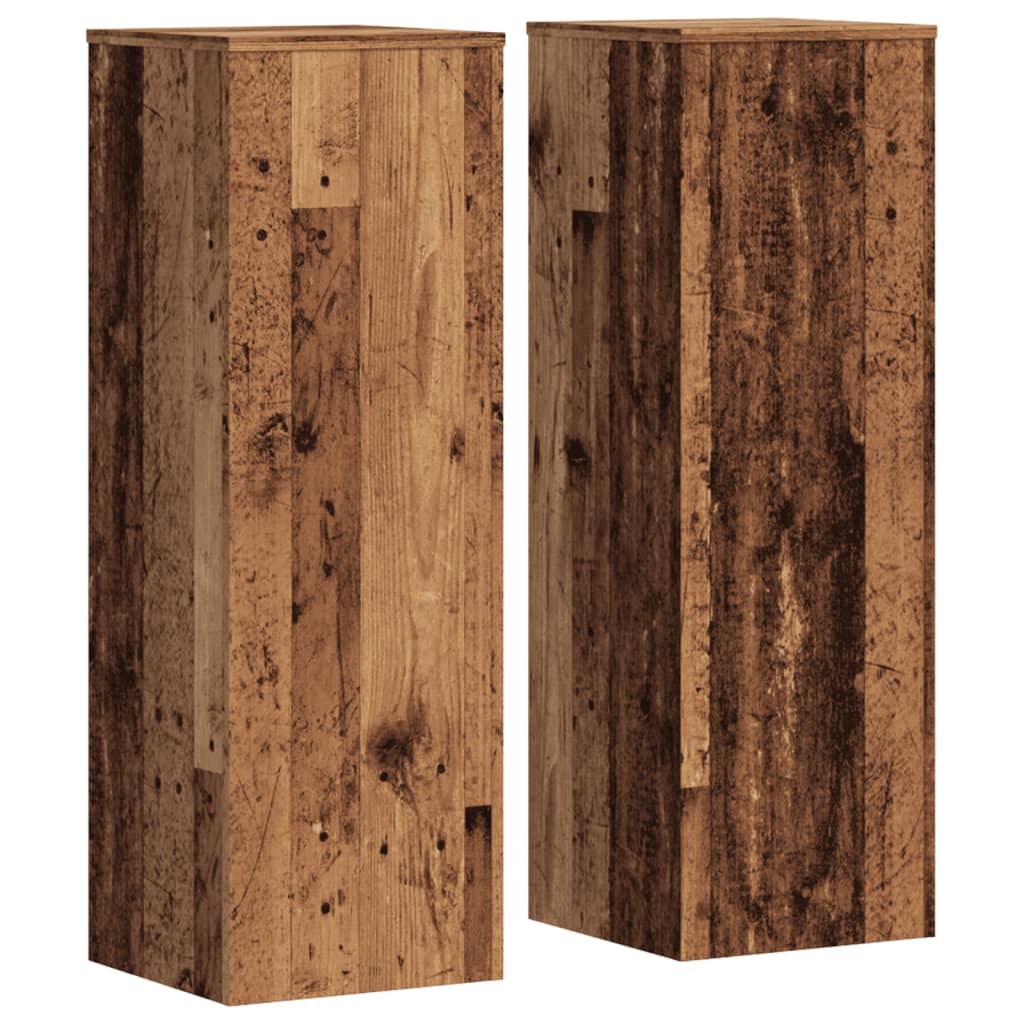 Supports pour plantes 2 pcs vieux bois bois d'ingénierie - 2