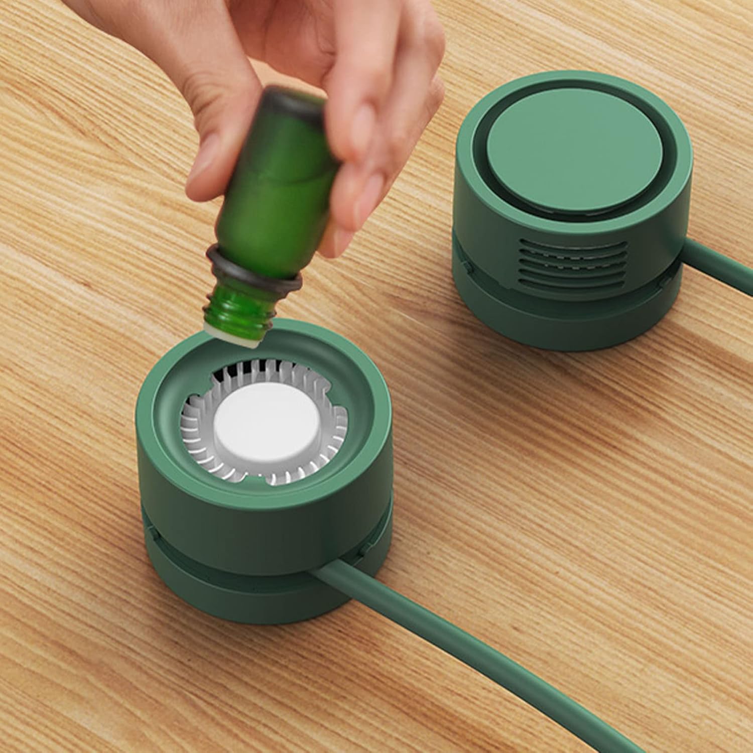 Ventilateur de Cou Mains Libres, Ventilateur de Cou Portable ABS pour Bureau (Vert) - 3