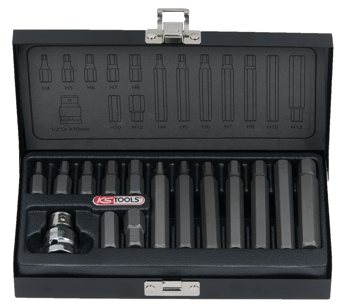 KS TOOLS Zestaw bitów 10 mm 15 szt. Sześciokąt wewnętrzny - 911.5040