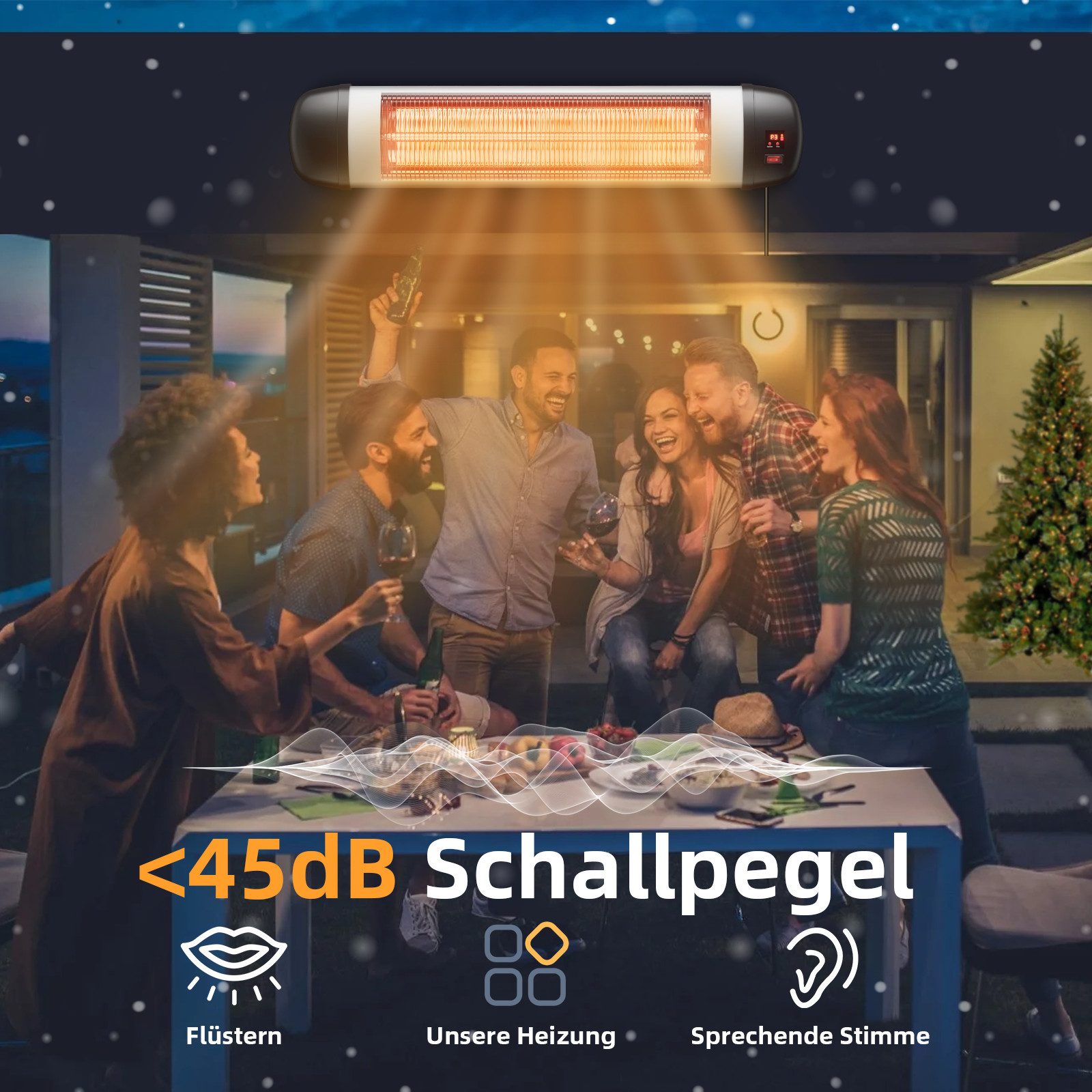 NETTLIFE Ogrzewanie promiennikowe Taras Ogrzewanie na podczerwień - 2500W Zewnętrzne ogrzewanie promiennikowe na podczerwień - 7