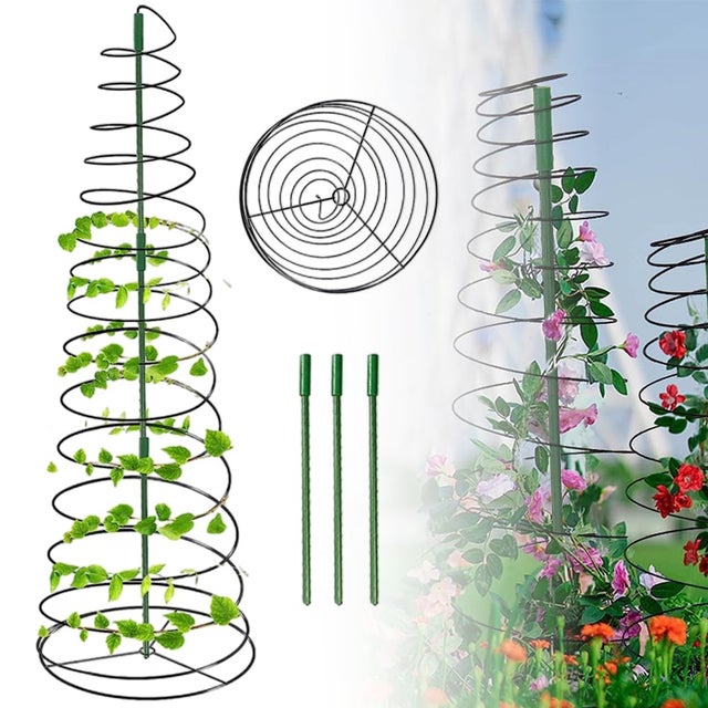 Plant d'escalade en spirale Support en treillis de jardin réglable pour les vignes et les fleurs, les plantes de vigne soutiennent