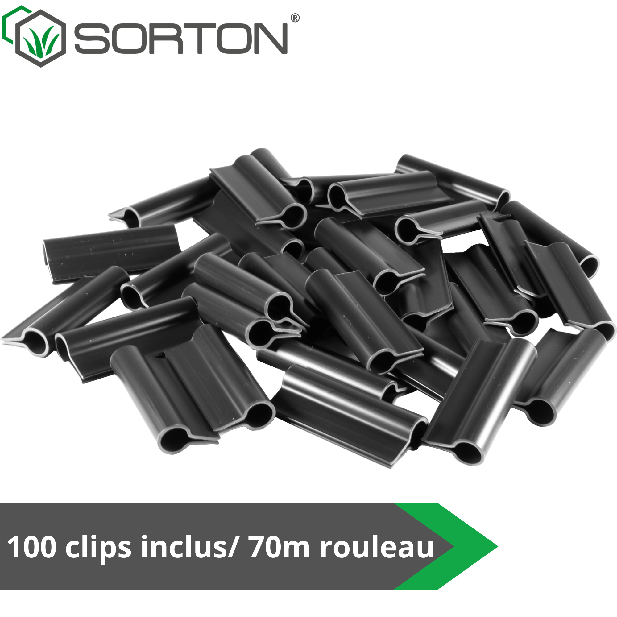 SORTON® - Lamelle Occultant Grillage Rigide, Kit de lamelles occultantes rouleau pvc - 4,6 cm x 70 m Anthracite - RAL7016 70 m + 100 Clips - 4